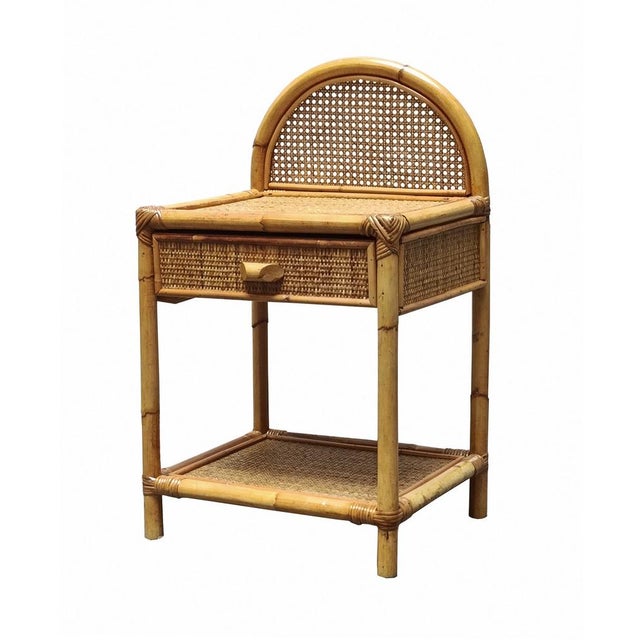 Rattan and Bamboo Nighstand from Dal Vera, Italy, 1960s For Sale - Image 6 of 6