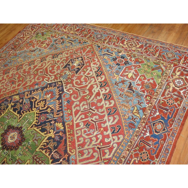 Antique Heriz, 8'7'' X 11'6'' For Sale In New York - Image 6 of 12