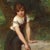 Accurate reproduction print of the original oil painting by French Painter Emile Munier (1840-1895), framed in an antiqued...