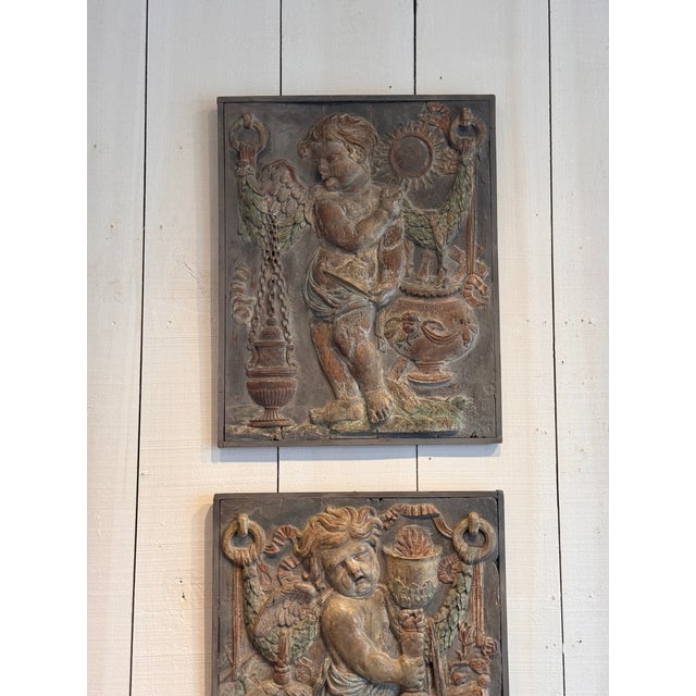 Pair 19th Century Carved Relief Panels For Sale - Image 4 of 14