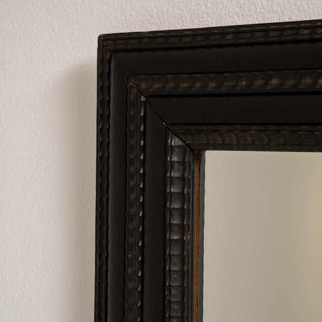 Wood Eclectic Black Patinated Mirror, Antique, France, 19th Century For Sale - Image 7 of 9