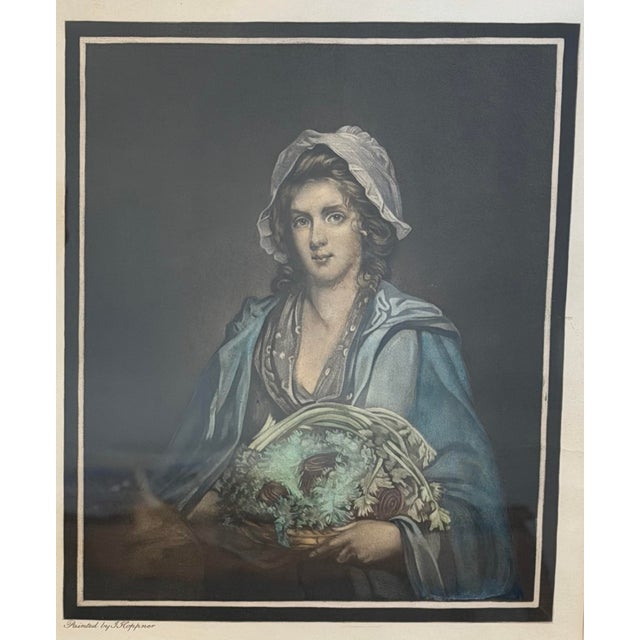 French Provincial Vintage Ornate Gilt Framed “Salad Girl” Portrait – J. Hoffner For Sale - Image 3 of 4