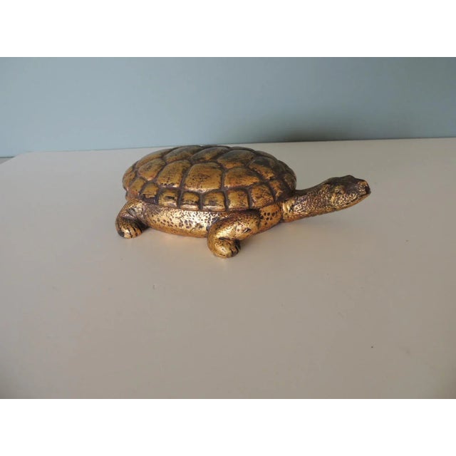 Gold Gold Leaf Terracotta Turtle Candle From Mexico For Sale - Image 8 of 8
