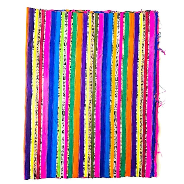 Ralph Lauren Vintage Guatemalan Textile in Bright Colors With Jaspe Ikat Detail, Just Under 3 Yards For Sale - Image 4 of 10