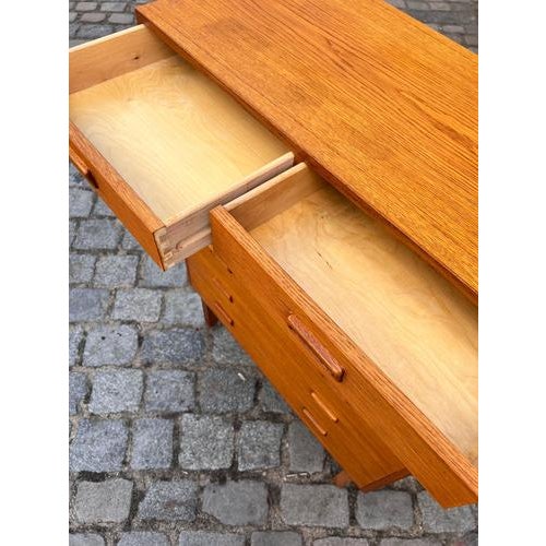 Tallboy Chest of Drawers in Oak with Double Handles by Holger Jensen for FDB Møbler For Sale - Image 6 of 11