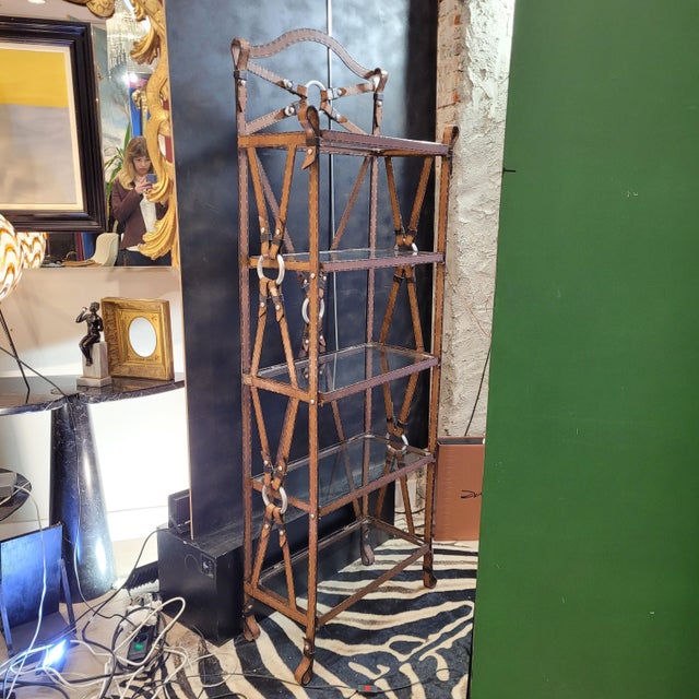 Hermès Vintage Display Case in Wrought Iron by Jacques Adnet for Hermès, 1970s For Sale - Image 4 of 18