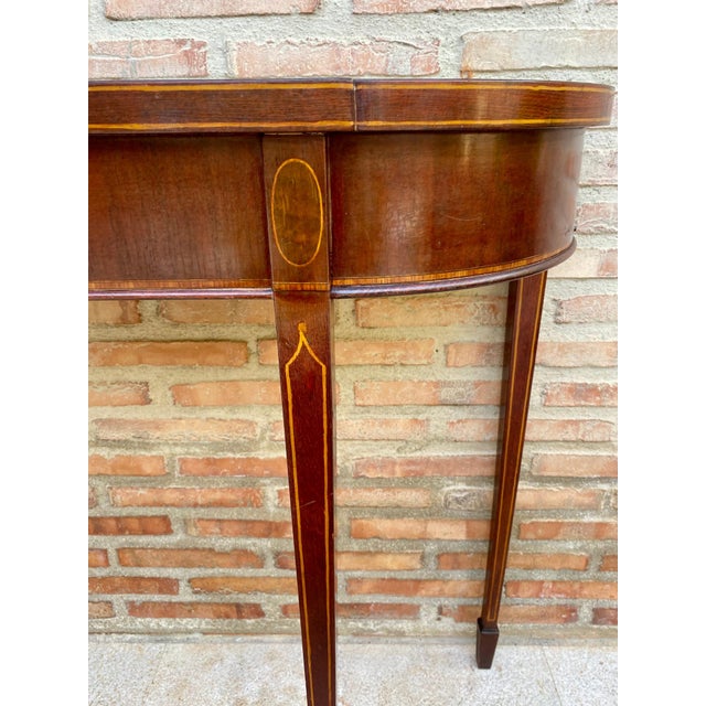 Victorian Early 20th Century Elisabeth Console in Mahogany Wood For Sale - Image 3 of 18