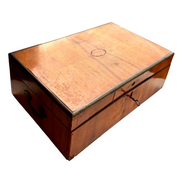 Wooden Brass Documents Box, 19th Century For Sale