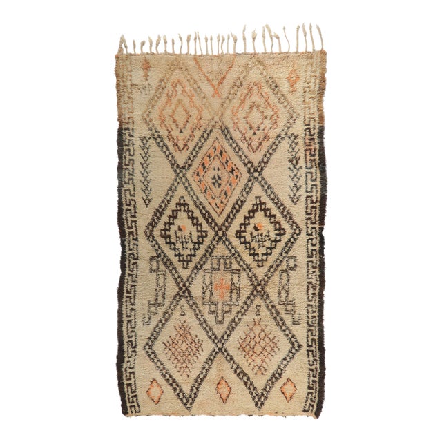 Vintage Moroccan Beni Ourain Rug 07'04 X 13'00 For Sale