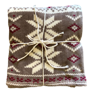 Lauren Ralph Lauren Brynden Knit Throw Blanket Brown Cream, Red, SouthWestern, Aztec , 62” X 78”