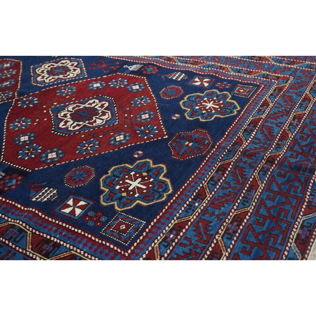 Blue Antique Shirvan Rug 6'0'' x 8'9'' For Sale - Image 8 of 11