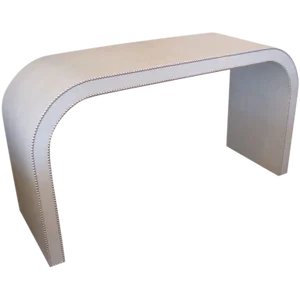 1970s Faux Shagreen Waterfall Console
