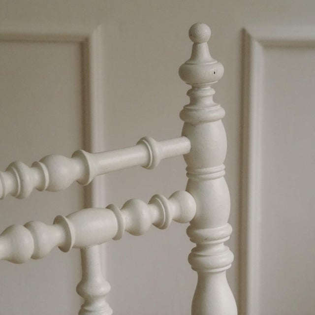 White Low Gründerzeit Chair with Turned Backrest For Sale - Image 8 of 10