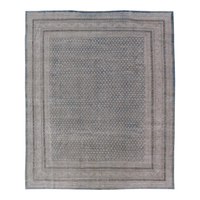 Minimalist Design Antique Persian Tabriz Rug With All-Over Small Scale Design For Sale