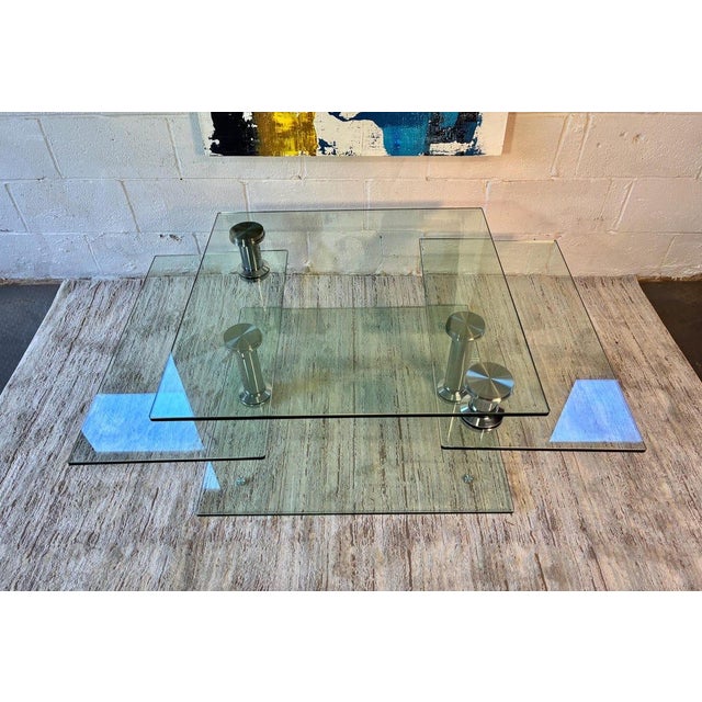 Mid-Century Modern Modern Glass Kinetic Glass Coffee Table / Modern Glass Motion Table For Sale - Image 3 of 9