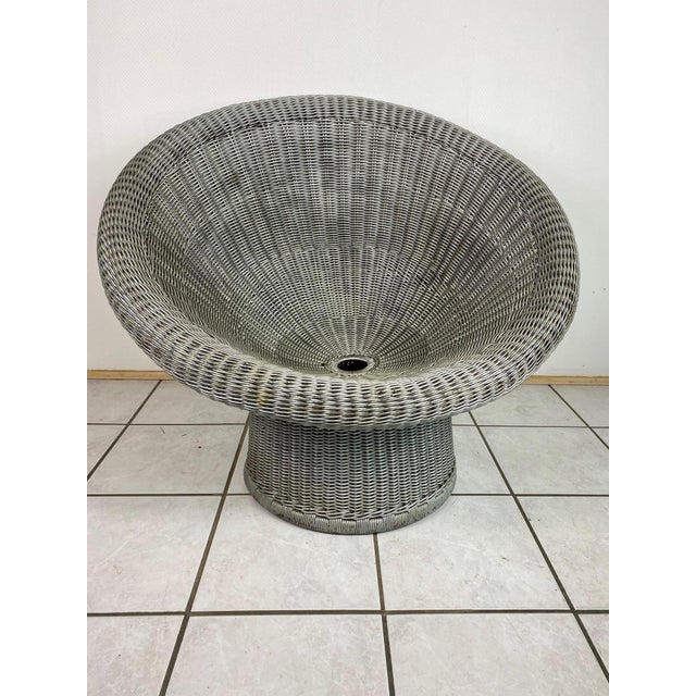 Wood Rattan Basket Egg Chair by Egon Eiermann for Heinrich Murrmann, 1970s For Sale - Image 7 of 9