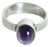 Scandinavian Modern Sterling Silver and Amethyst Ring by N. E., Denmark, 1960s For Sale