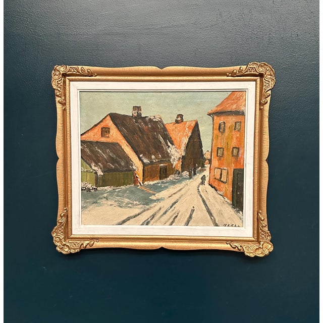 Harriet H. Axéll, Townscape, 1950s, Oil Painting on Panel, Framed For Sale - Image 9 of 17