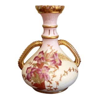 Antique Rudolstadt Germany Hand Painted Porcelain Vase For Sale