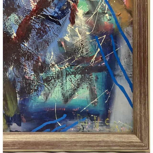 Abstract 20th Century Oil on Canvas Abstract Painting For Sale - Image 3 of 10