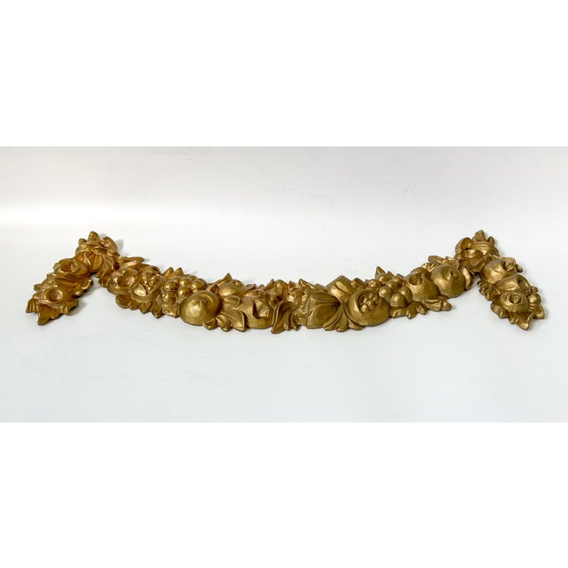 20th Century Italian Gold Gilt Resin Fruit Wall Swag For Sale - Image 4 of 10