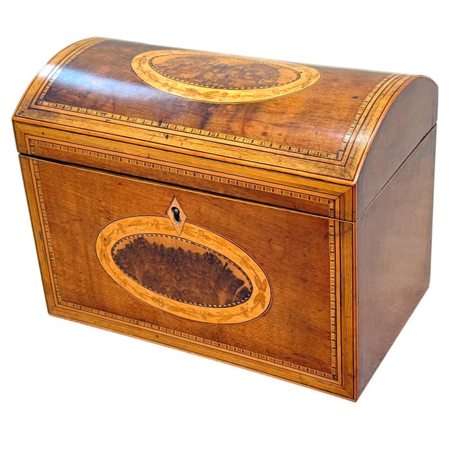 18th Century George III Harewood and Black Thorn Tea Caddy, 1790 For Sale - Image 9 of 9