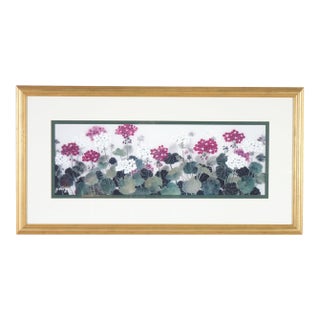 Late 20th Century Large Chang Flower Panel Signed Print For Sale