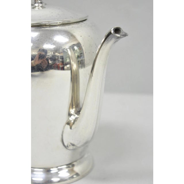 Victorian Vintage Abraham & Straus Victorian Silver Plated Bulbous Coffee Pot Teapot For Sale - Image 3 of 14