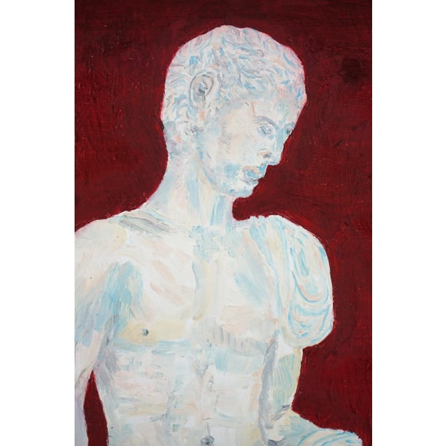 Contemporary "Perfect Empire #11", Classical Roman Male Sculpture Figurative Study on Red by Francis Tanseco For Sale - Image 3 of 7