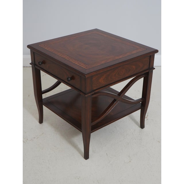 Traditional Pair Theodore Alexander Brooksby Mahogany End Tables For Sale - Image 3 of 18
