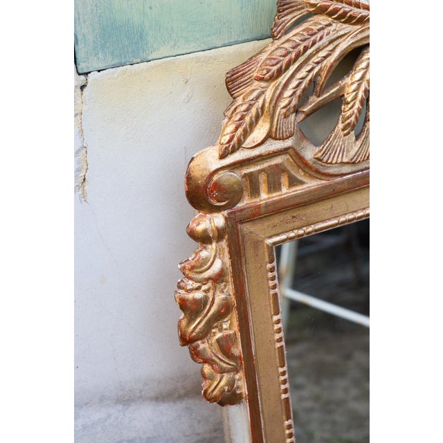 Antique French Louis XVI Style Mirror in Gilded Wood, 1890s For Sale - Image 6 of 9