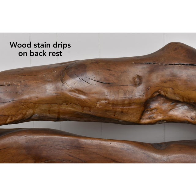 Freeform Sculptural Organic Modern Wood Sofa Bench For Sale - Image 13 of 15