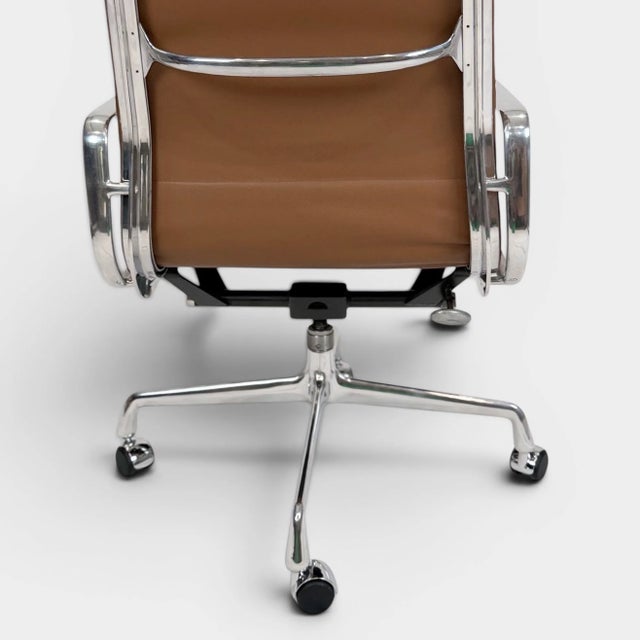 Late 20th Century Late 20th Century Eames Aluminum Group Soft Pad Executive Chair by Herman Miller -Brown Leather For Sale - Image 5 of 9