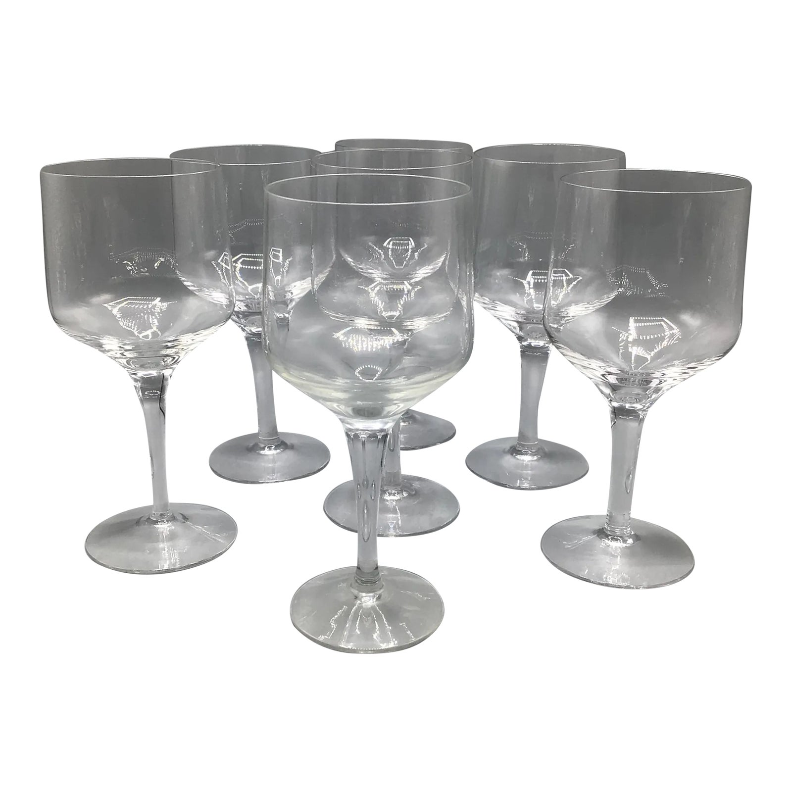 Swedish Midcentury Modern Orrefors Rhapsody Claret Wine GlassesSet of