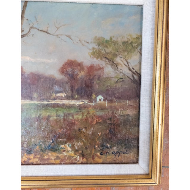 Textile Early 20th Century Impressionist New England Landscape Painting by Charles Appel For Sale - Image 7 of 10