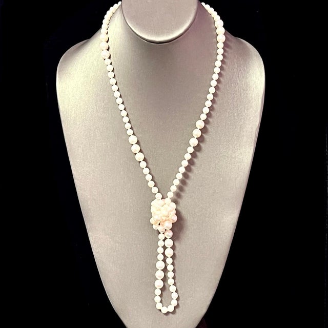 2010s Akoya Pearls Necklace 14k Y Gold Ball Clasp Certified For Sale - Image 5 of 11