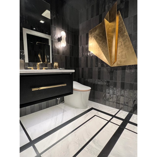 Gold Leaf Wall Sculpure For Sale - Image 4 of 5