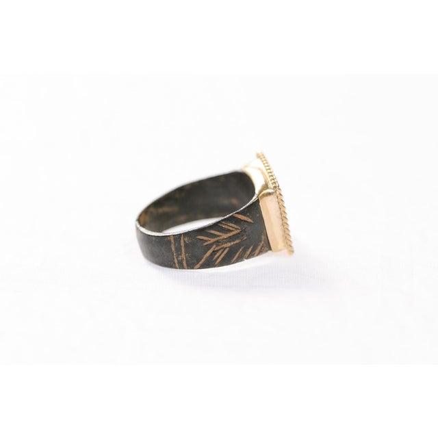 Contemporary Byzantine Bronze Ring W/ 21k Gold Rope Trim, Size 6.75 For Sale - Image 3 of 13