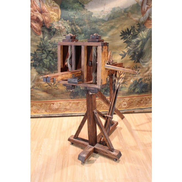 Wooden Rack-and-Pinion Ballista with Arrows, 1930s For Sale - Image 3 of 11