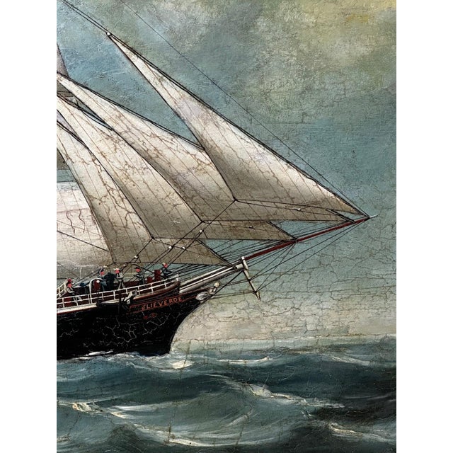 19th Century Large Victorian Marine Oil Painting of the Harland & Wolff Clipper Slieve Roe | Attributed to Lai Fong (Fl. 1870–1910) For Sale - Image 5 of 18