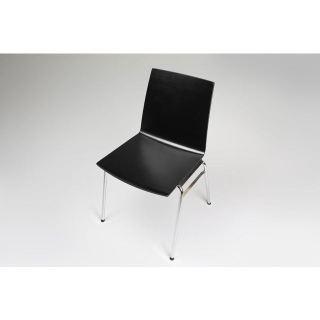Black Vintage Black Chair with Wooden Seat, Belgium, 2000s For Sale - Image 8 of 11