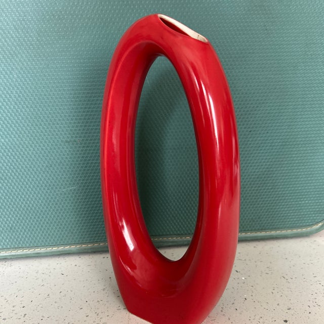 1960s Vintage Jaliang Asymmetrical Base Vase For Sale - Image 5 of 10