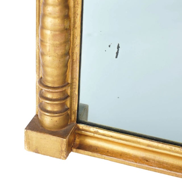 19th Century American Gilt Tabernacle Pier Mirror With Eglomise, C. 1820 For Sale - Image 5 of 8