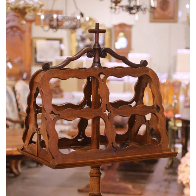 French 18th Century French Louis XVI Walnut Lectern Lutrin With Tripod Base For Sale - Image 3 of 10
