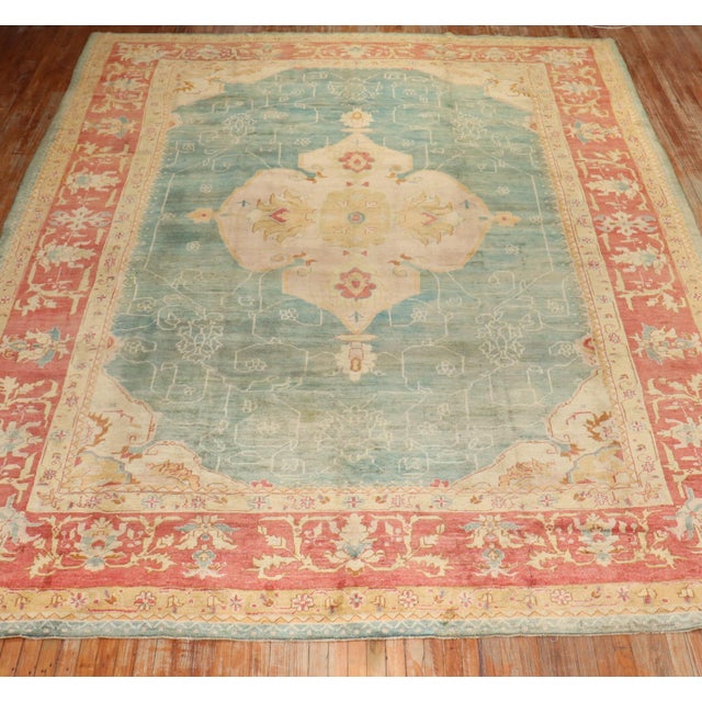 Zabihi Collection Phenomenal Antique Turkish Oushak Rug For Sale In New York - Image 6 of 12