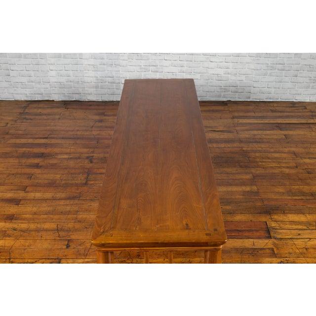 Chinese Late Qing Dynasty Low Table with Pierced Apron and Pillar Strut Motifs For Sale - Image 4 of 13