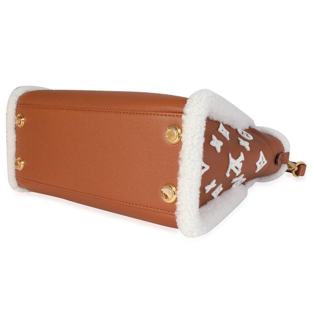 Animal Skin Caramel Calfskin and Shearling On My Side PM For Sale - Image 7 of 8