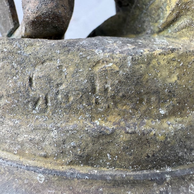 Antique French Louis Guillemin Signed Spelter “Jardinier” Sculpture For Sale - Image 17 of 17