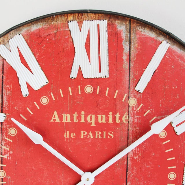 Vintage Red Wall Clock Chairish