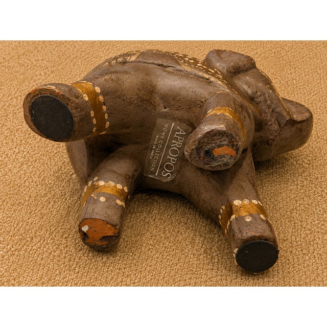 Vintage Apropos Home Collection Hand-Painted Ceramic Elephant Figurine, Made in India For Sale - Image 11 of 11
